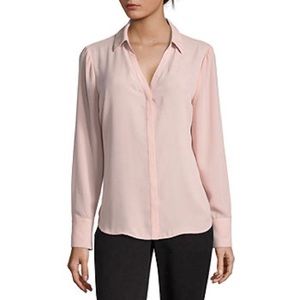 Worthington Veiled Rose Long Sleeve Button Up Blouse